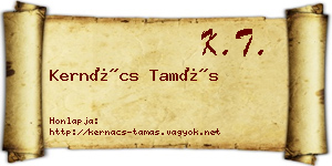 Kernács Tamás névjegykártya